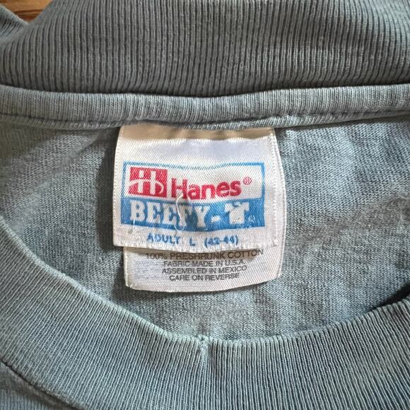 Vintage 90s Filling Station Tavern T-Shirt L 1998 Poker Run Blue Biker Beefy Tee - Picture 5 of 6